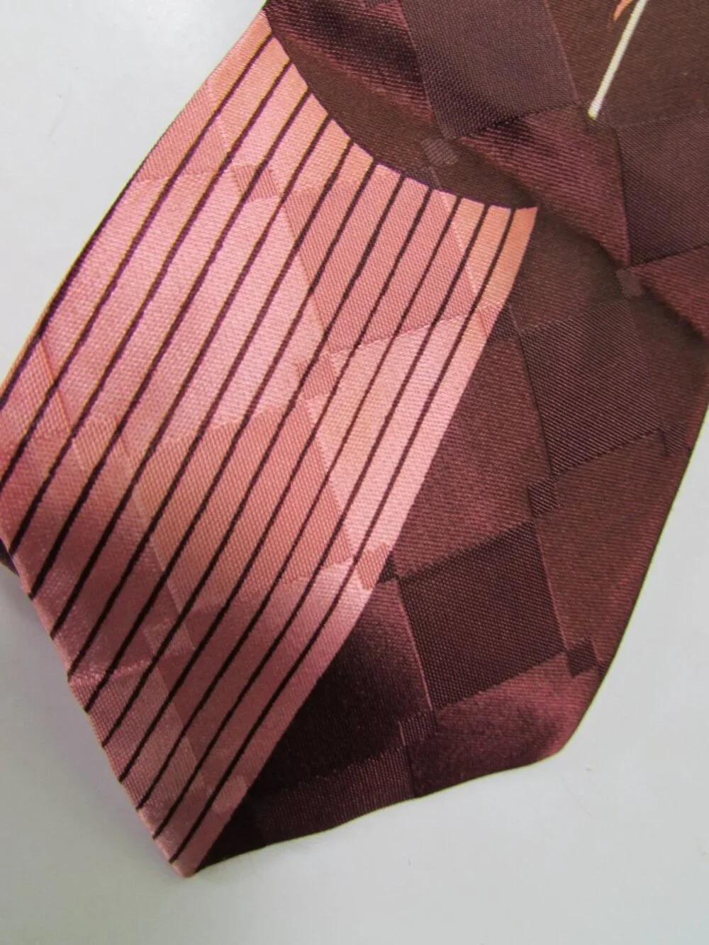 Vintage Men's Neck Tie 1960 Era Chocolate Brown & Pepperberry Unisex Design